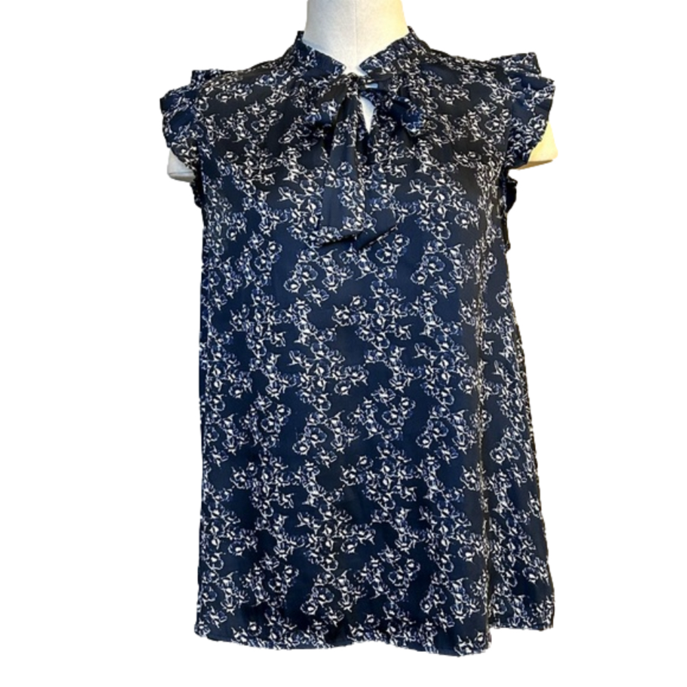Banana Republic Ruffle Cap Sleeve Blouse